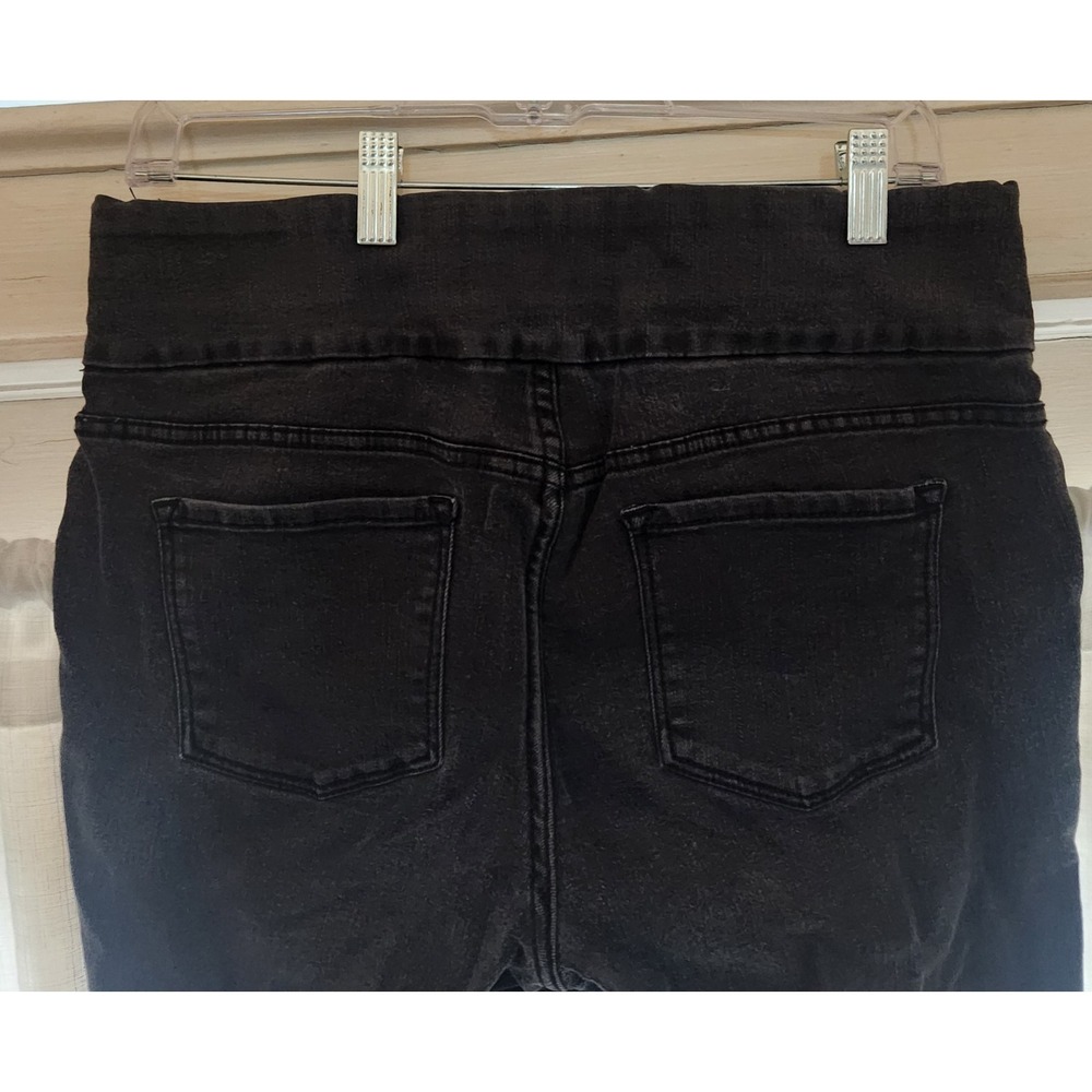 Time and Tru Women Black Straight Jeans High Rise Pull On Stretch M 8-10